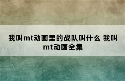 我叫mt动画里的战队叫什么 我叫mt动画全集